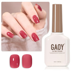 GAOY Jelly Nude gel nail polish bottle closeup shows a sheer pink tone for at-home nail art.