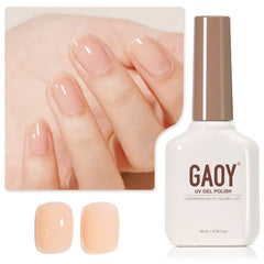 GAOY Jelly Nude Gel Nail Polish bottle with sheer nude shade and glossy finish.