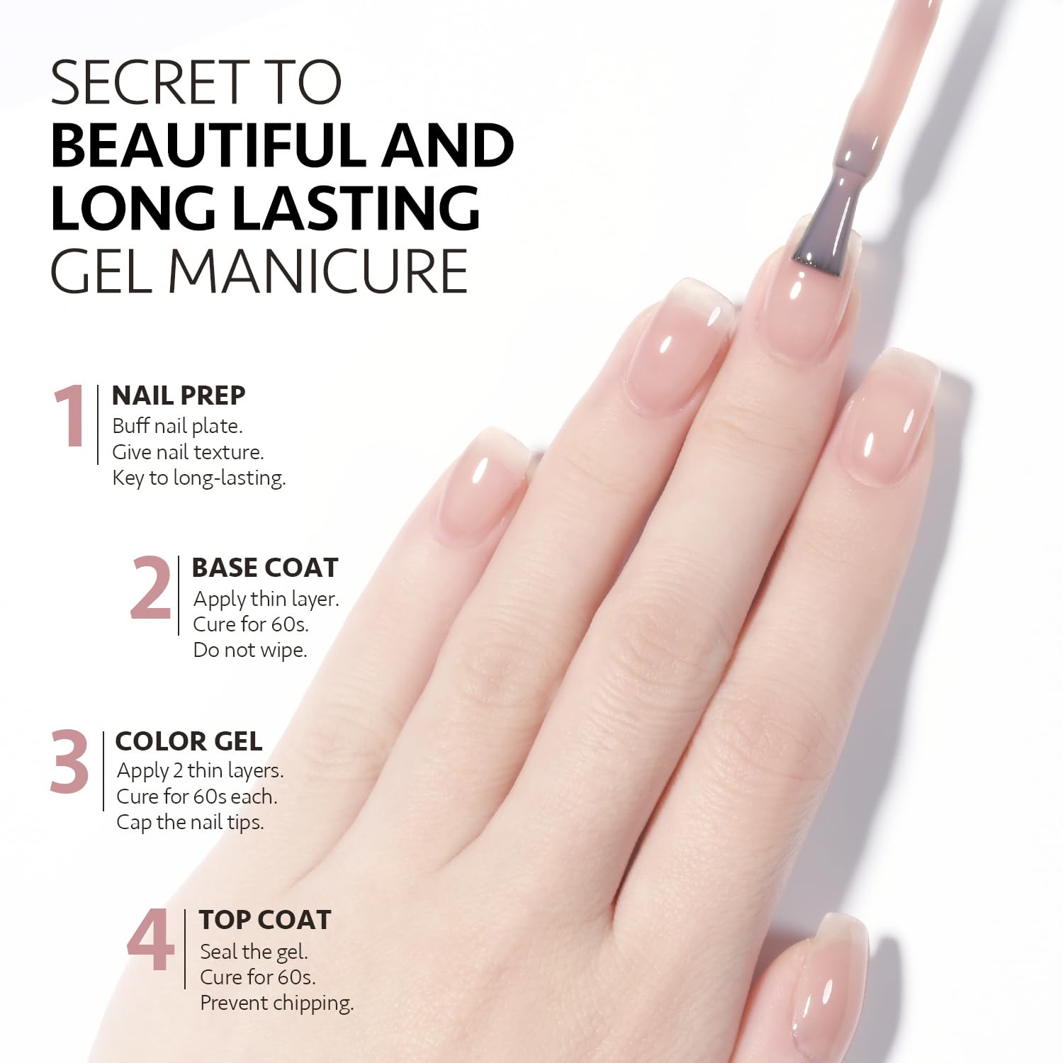 GAOY Jelly Nude Gel Nail Polish promotes low odor during DIY sessions.