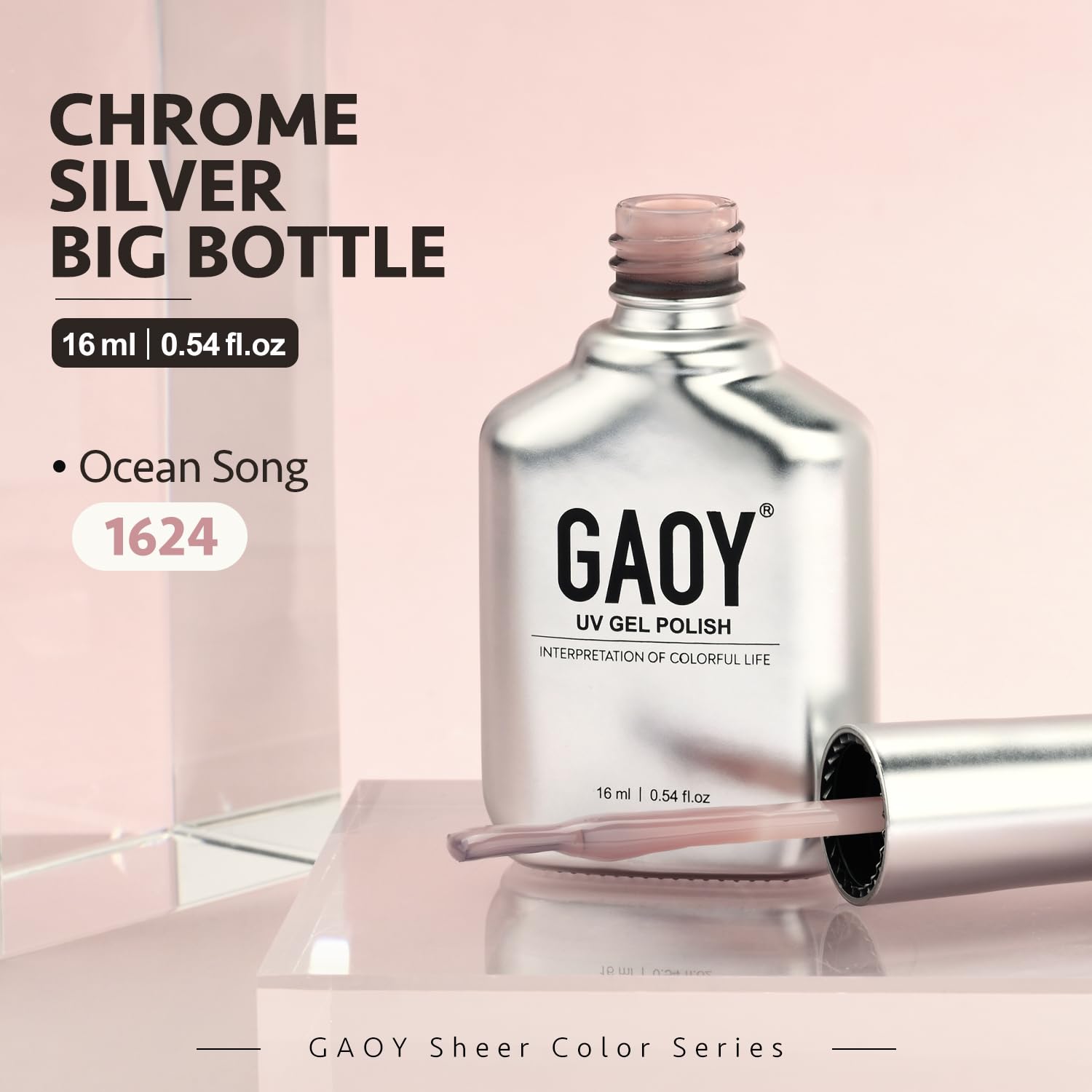 GAOY Jelly Nude Gel Nail Polish long-lasting gloss with base and top coats.