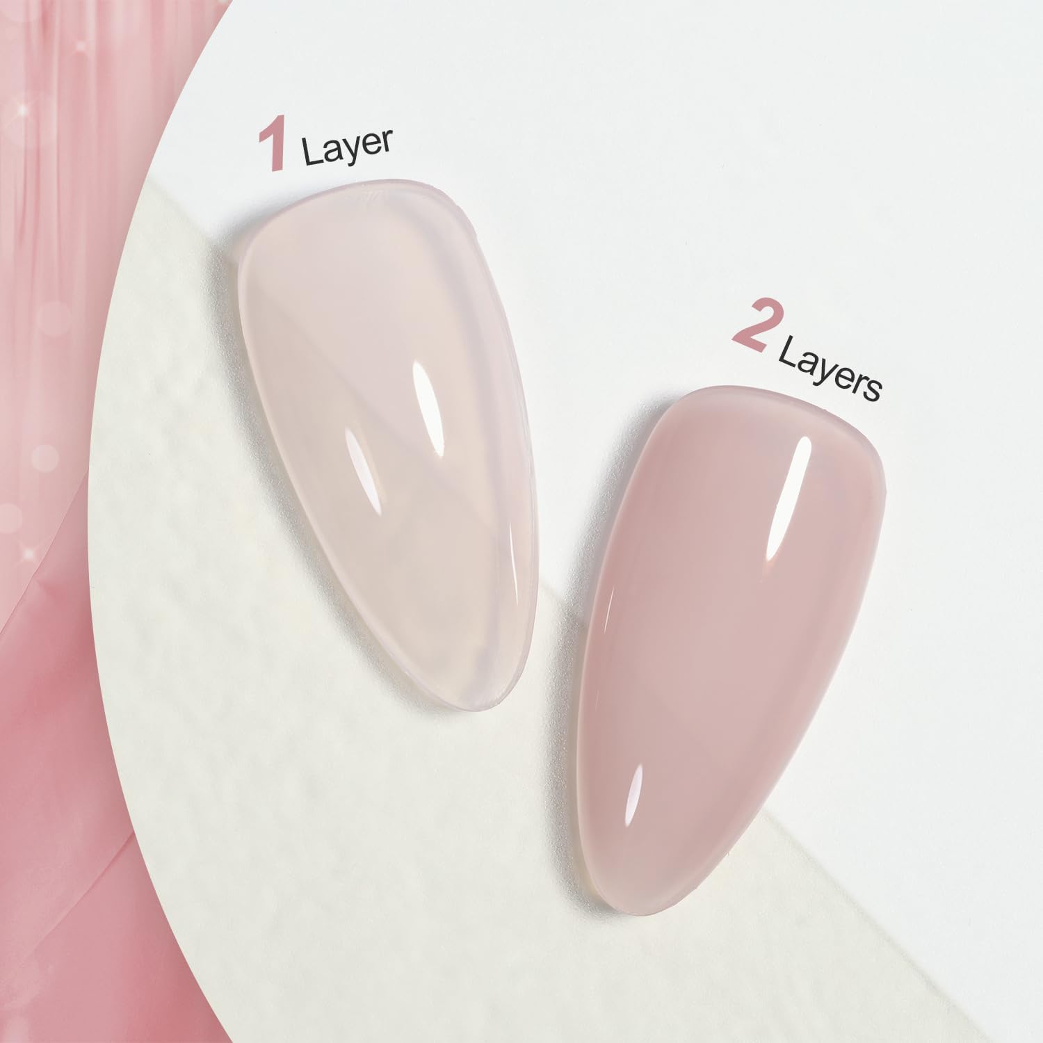 GAOY Jelly Nude Gel Nail Polish cures under UV lamp in 60 seconds.