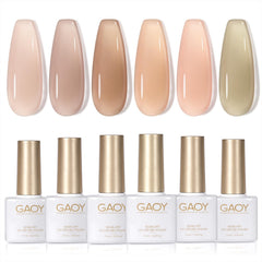 GAOY Jelly Nude Gel Polish 1 transparent swatch showing natural shine and sheer depth