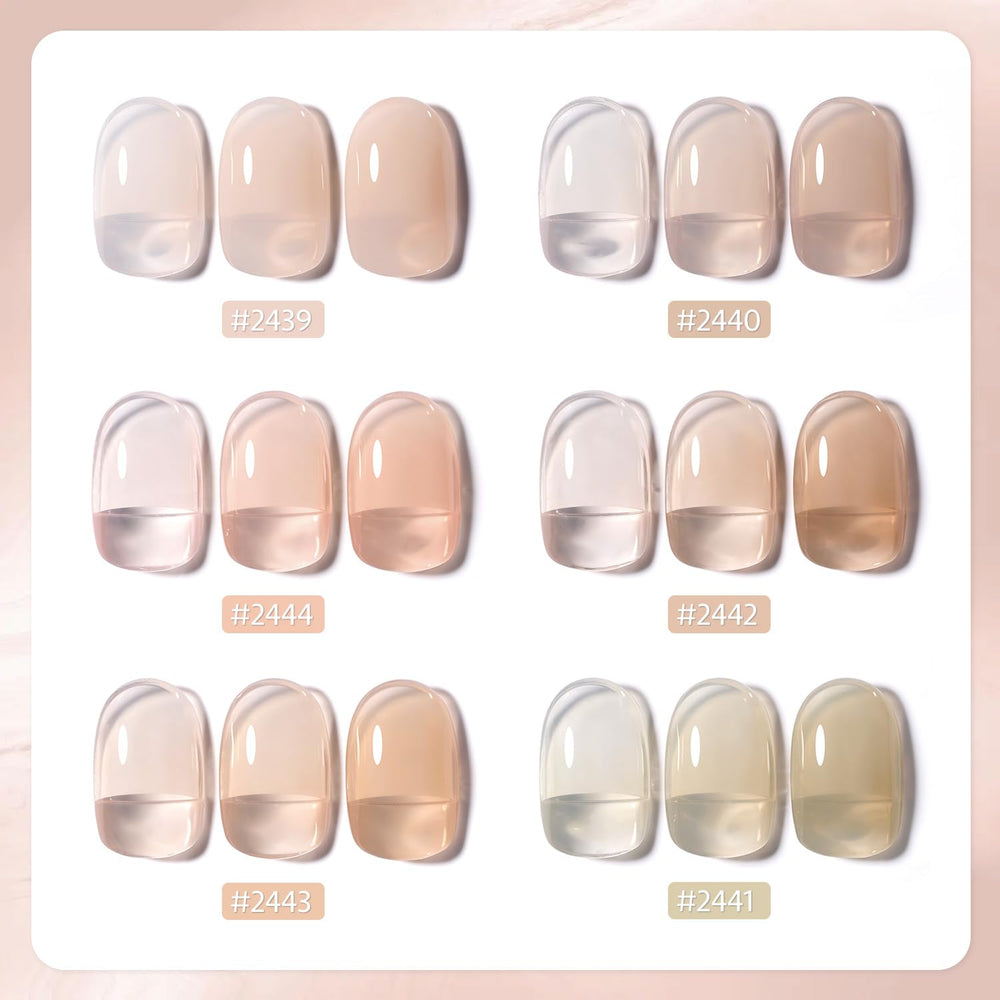 GAOY Jelly Nude Gel Polish 2 sheer pink shade for delicate, barely-there color