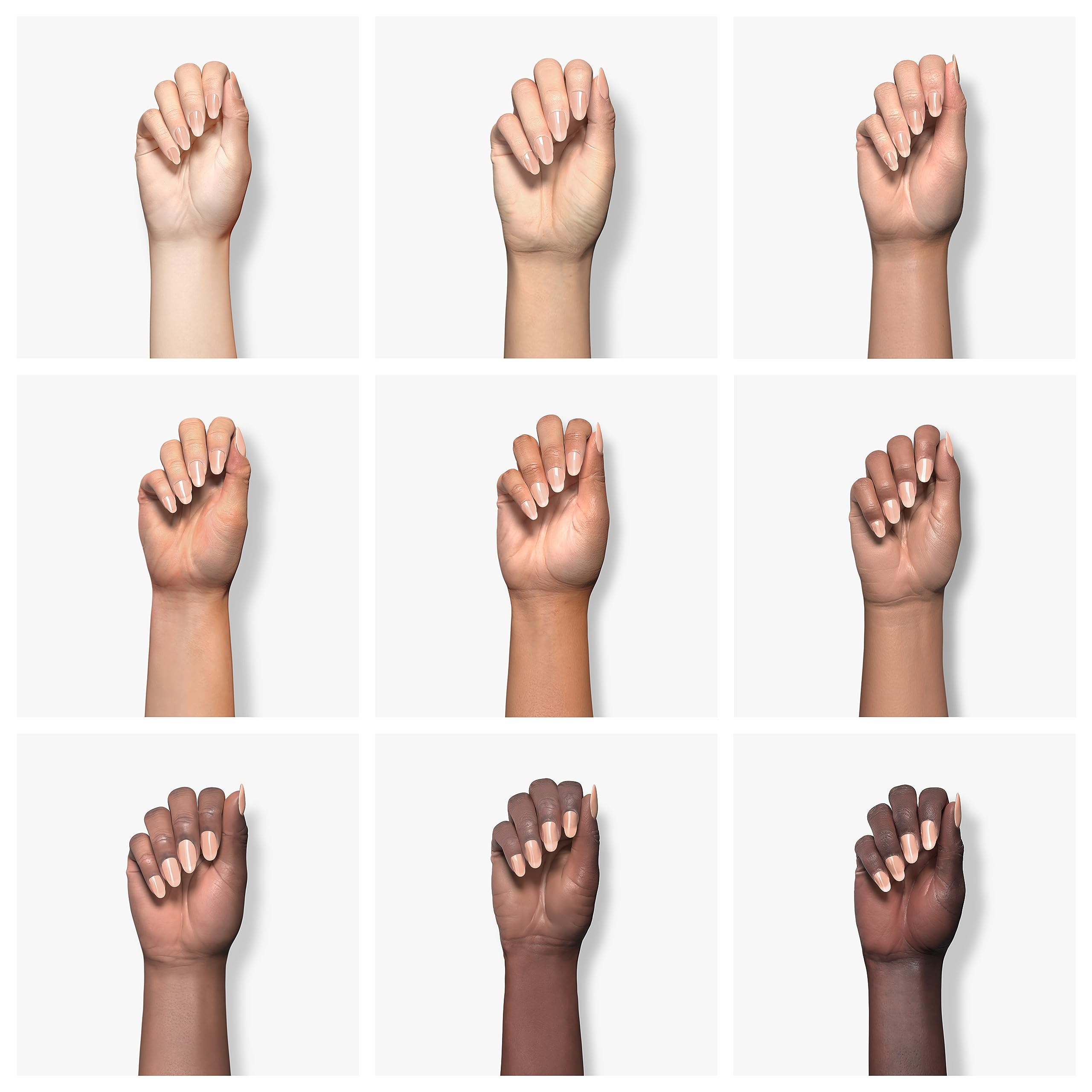 GAOY Jelly Nude nails display a jelly finish for a soft glow.