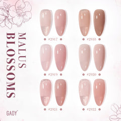 GAOY Jelly Nude Pink Gel Polish Color 02 swatch shows transparent finish for subtle nail art.