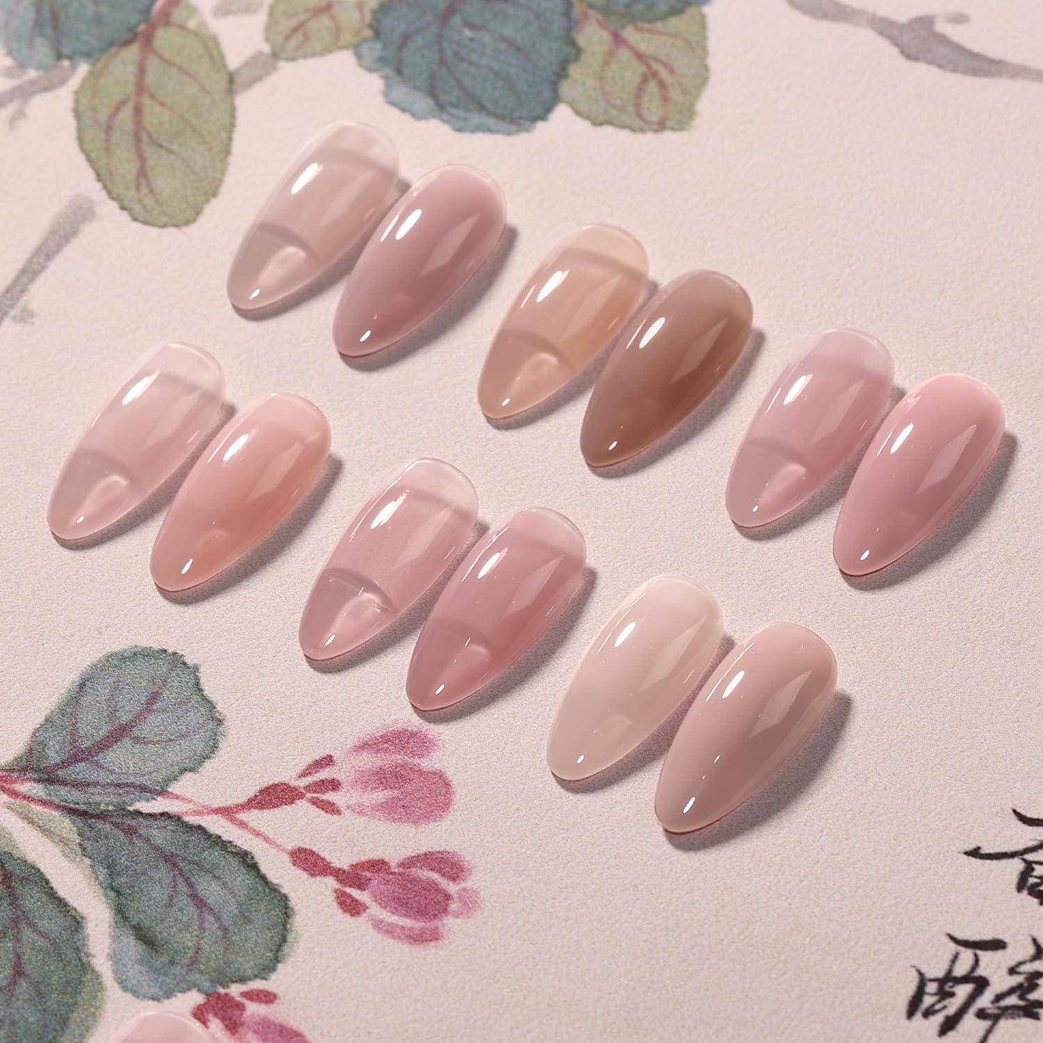 GAOY Jelly Nude Pink Gel Polish Color 06 swatch highlights sheer-to-buildable coverage.