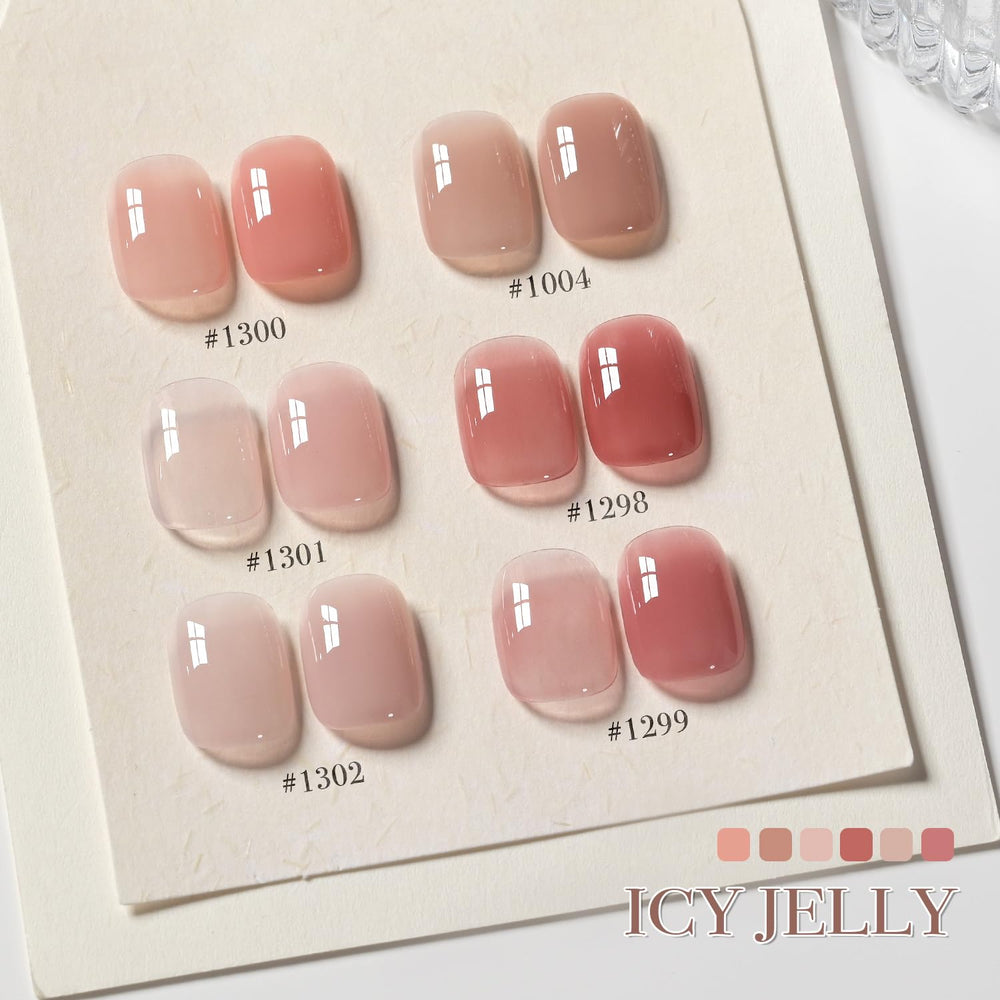 GAOY Jelly Nude Set: sheer pink bottle close-up showing natural-looking shine