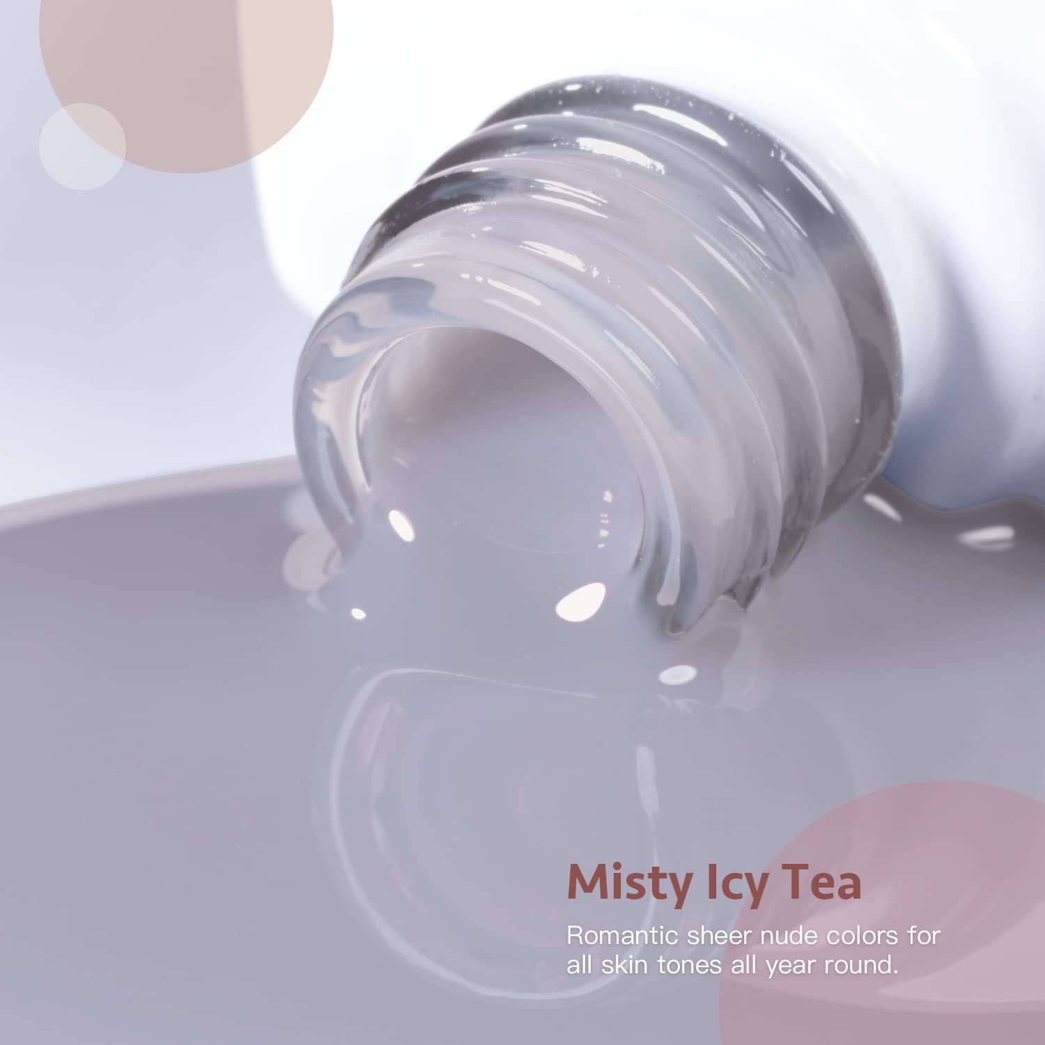 GAOY Jelly Nude sheer beige veil offers a versatile base for nail designs.