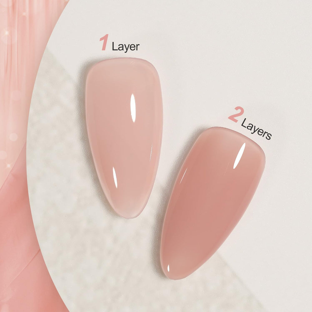 GAOY Jelly Nude swatch reveals buildable color from sheer to opaque