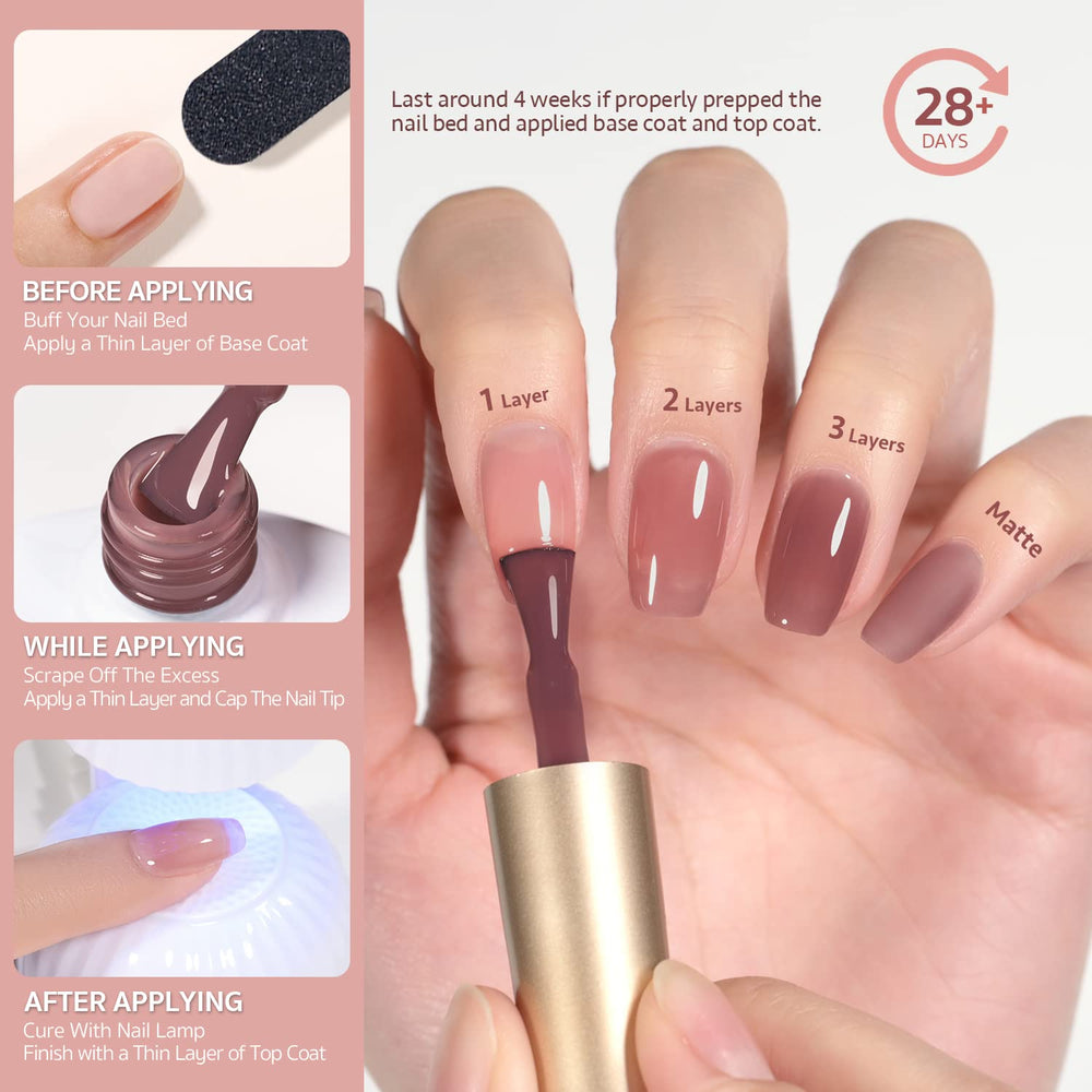 GAOY Jelly Nude sheer nude pink for natural-looking coverage.