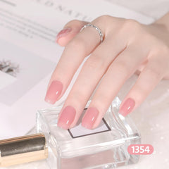 GAOY Jelly Pink Milky White applying gel nail polish on a nail