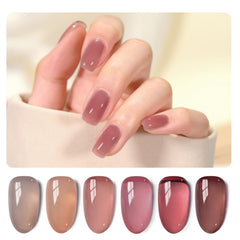 GAOY Jelly Pink Nude gel polish set packaging for at-home manicure