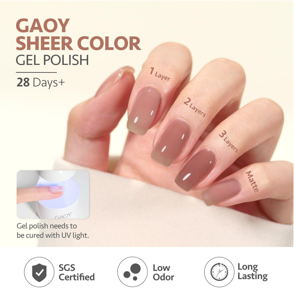 GAOY Jelly Pink Nude formula offers long-lasting wear up to four weeks