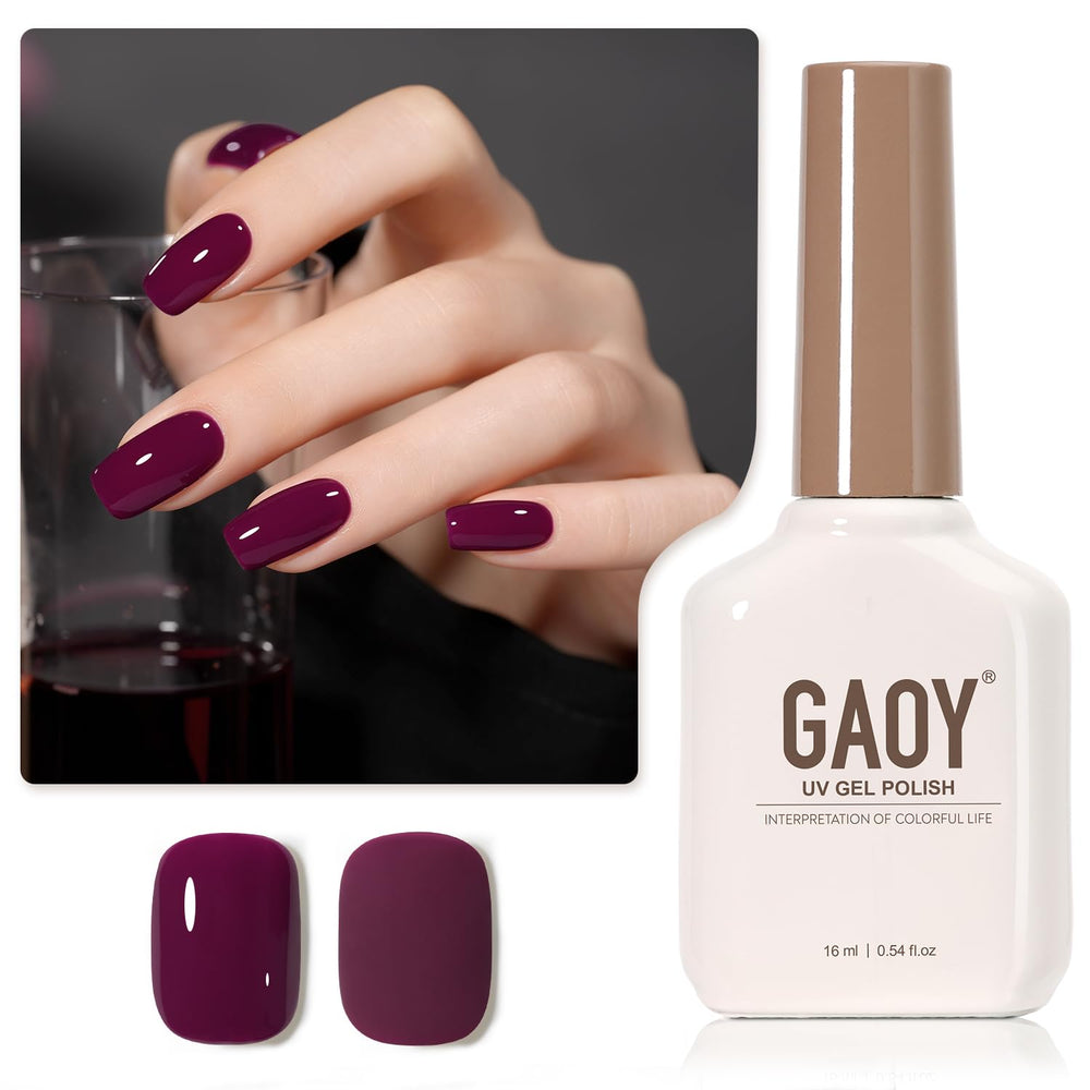 GAOY Jelly Purple Gel Bottle shown for vivid color in at-home manicures.