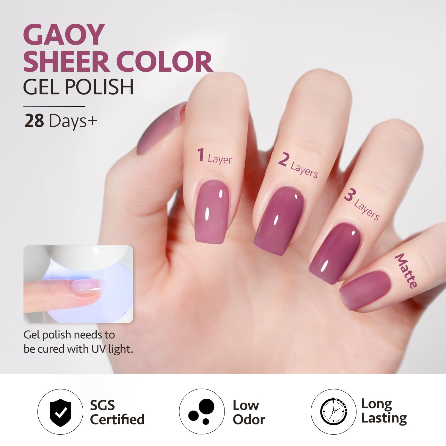 GAOY Jelly Purple final look with a shimmering jelly finish.