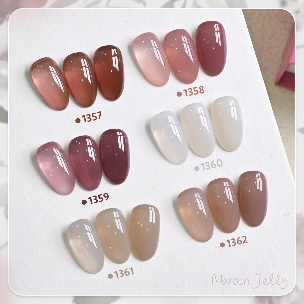 GAOY Jelly Sheer Pink Gel Polish close-up for easy layering and glossy results.