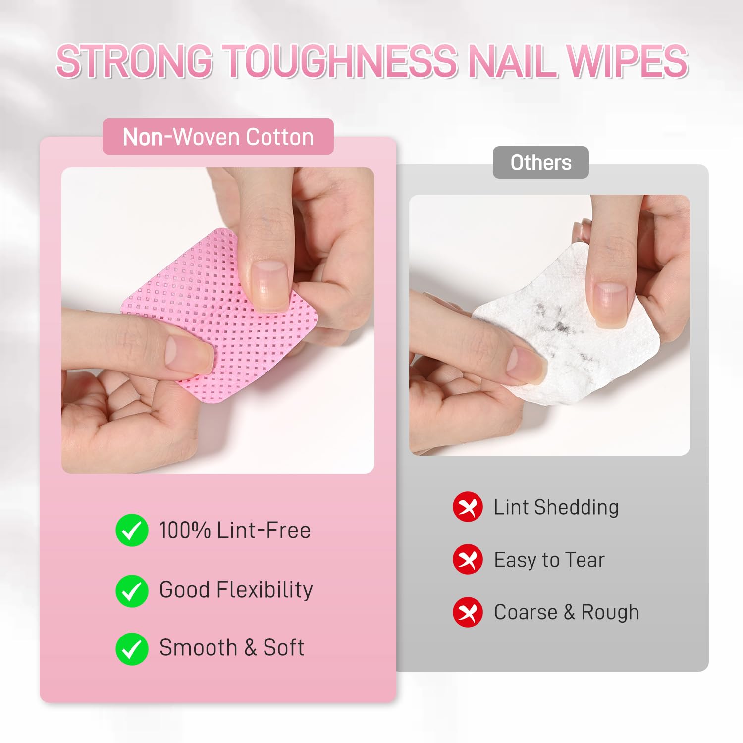GAOY lint-free nail wipes two-box pack for home and studio use