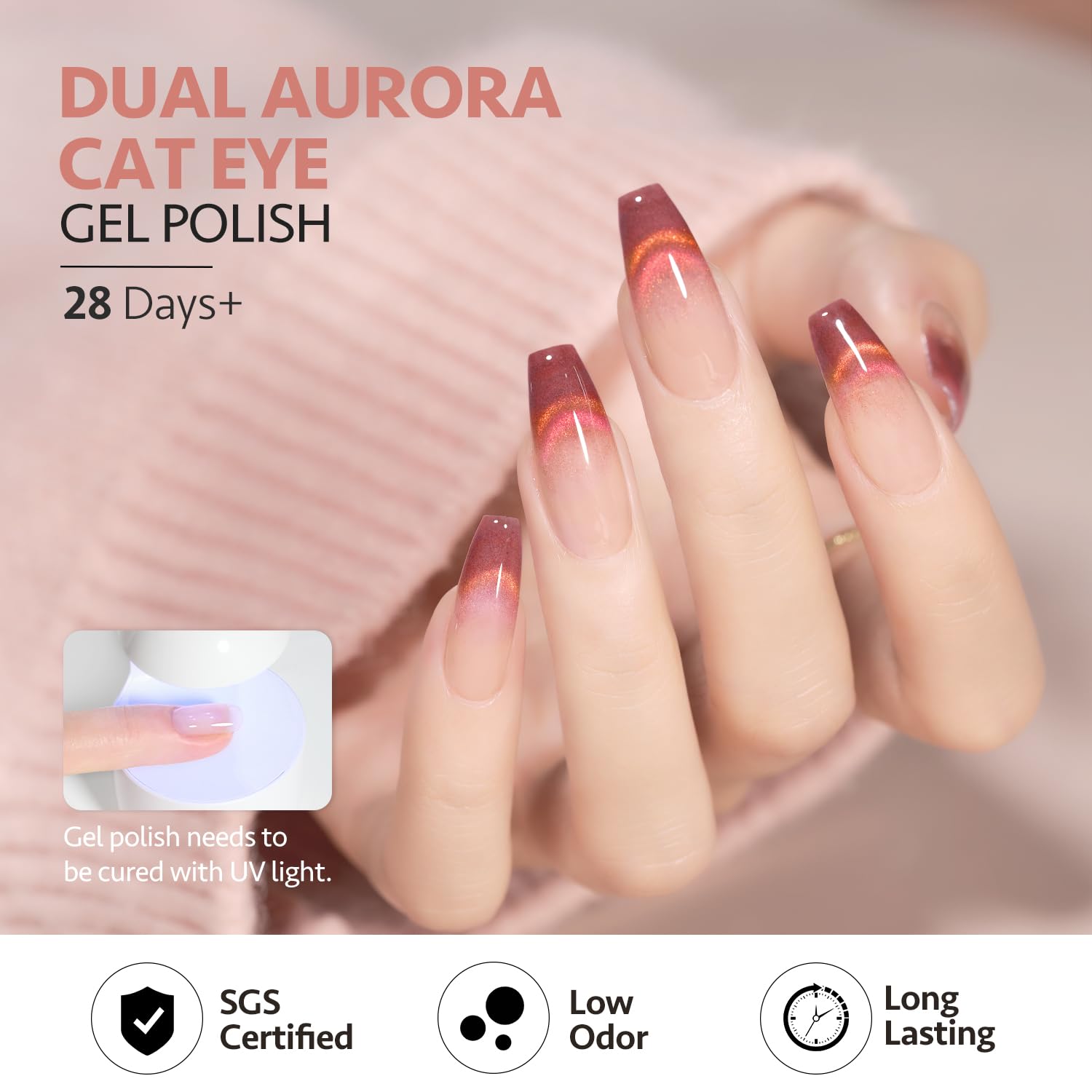 GAOY long-lasting gel polish shown with base and top coat for week-long wear
