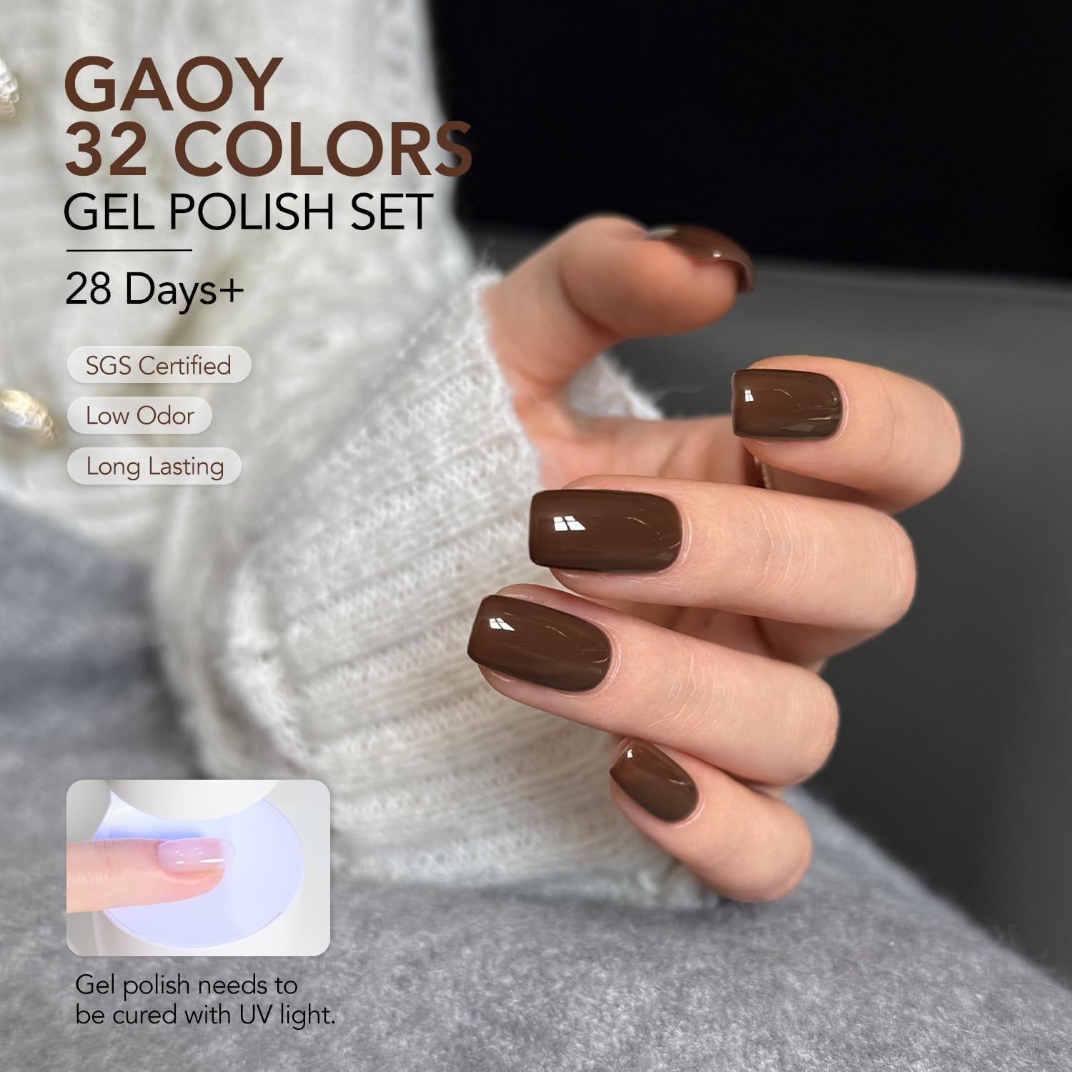 GAOY long-lasting finish with base and top coats designed for durable wear.