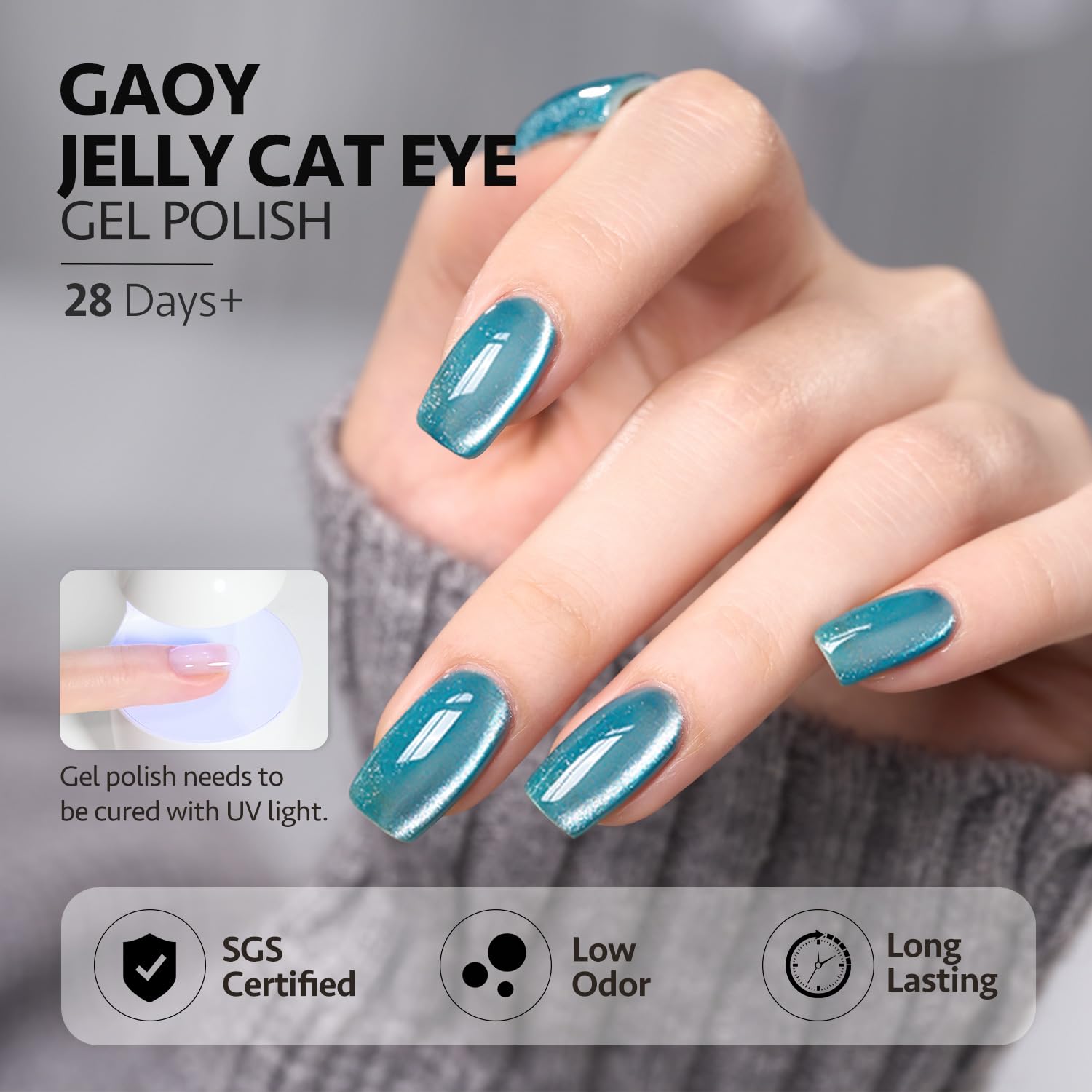 GAOY long-lasting finish can extend wear up to four weeks.