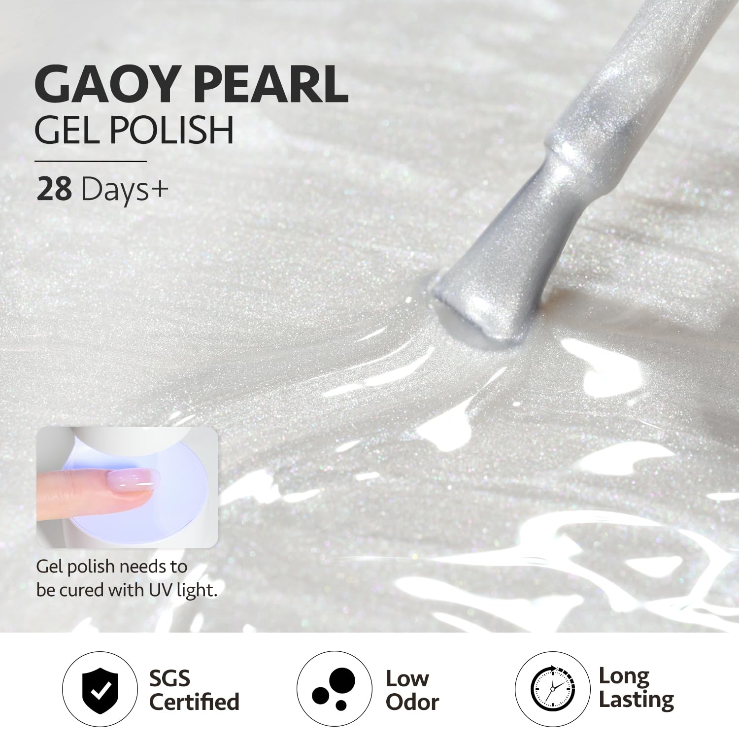 GAOY Pearl Gel delivers a long-lasting glossy finish with proper prep.