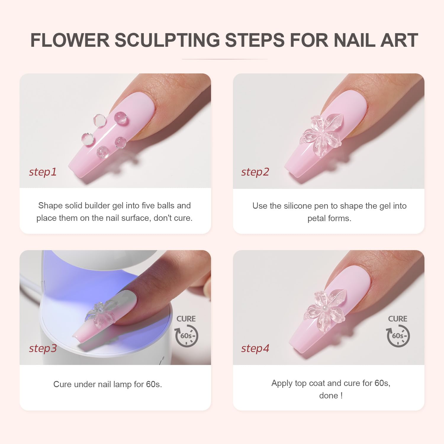 GAOY long-lasting gel helps nails stay fresh for weeks.