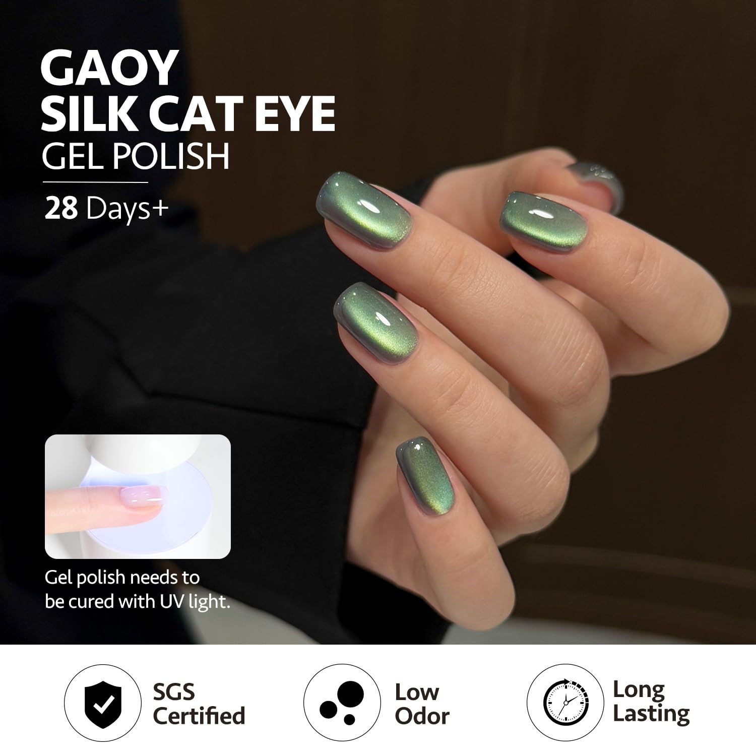 GAOY low-odor gel polish with magnet for safe home use