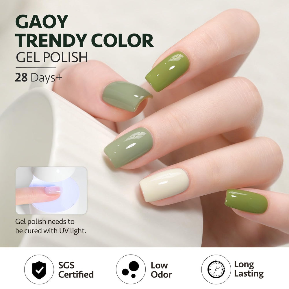 GAOY matte top coat creates a soft, velvety look.