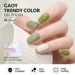 GAOY matte top coat creates a soft, velvety look.