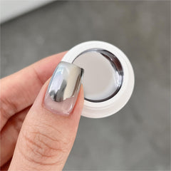 GAOY metallic gel nail polish in silver chrome for edgy at-home nail art.