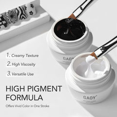 GAOY line art gel close-up captures tiny details for intricate nails