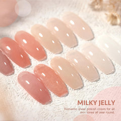 GAOY Milky Jelly Nude clear translucent shade for transparent overlays and tips
