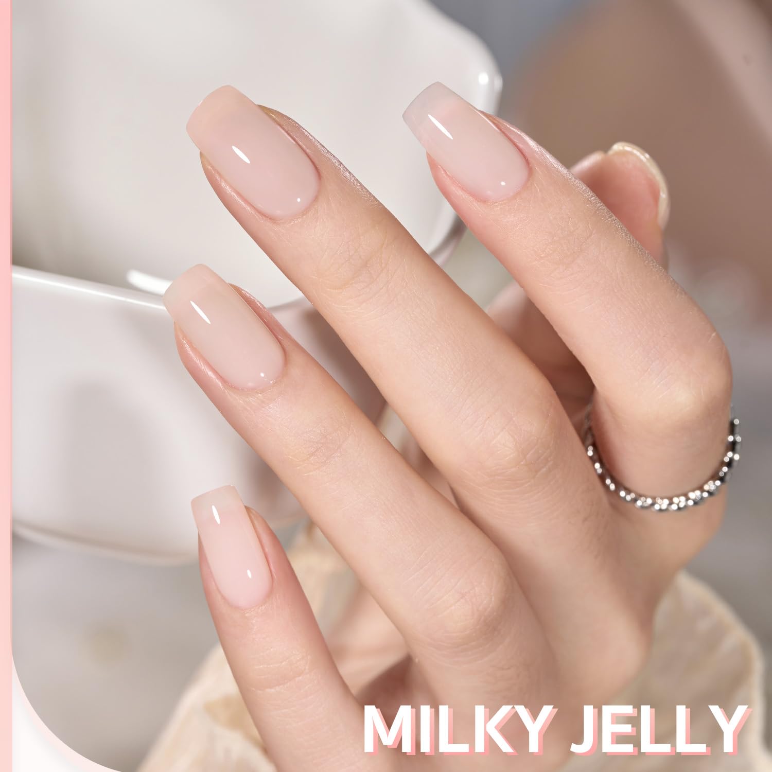 GAOY Milky Jelly Nude sheer white shade for clean nude manicures