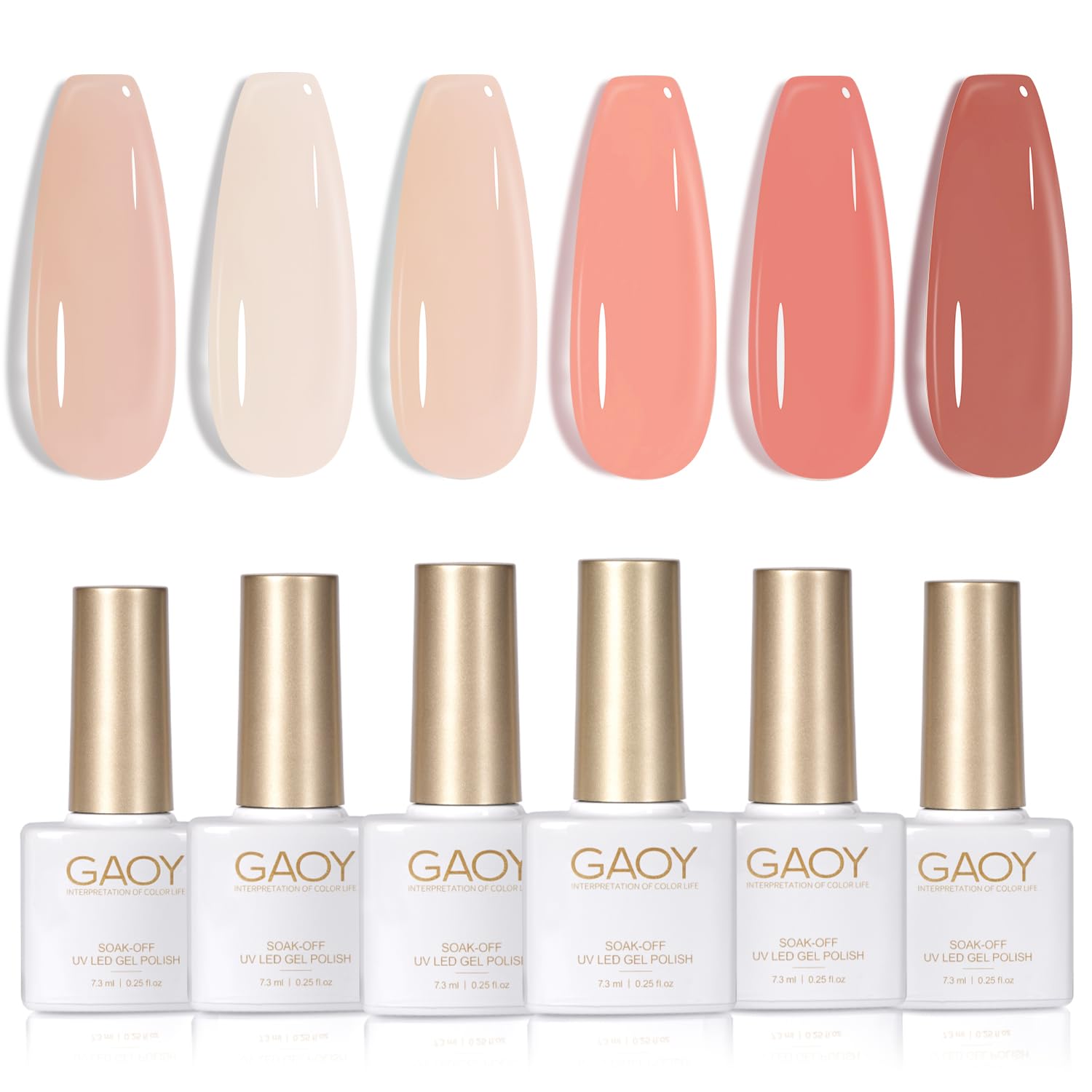 GAOY Milky Pink Jelly Nude gel polish bottle showing milky pink finish for at-home nails.