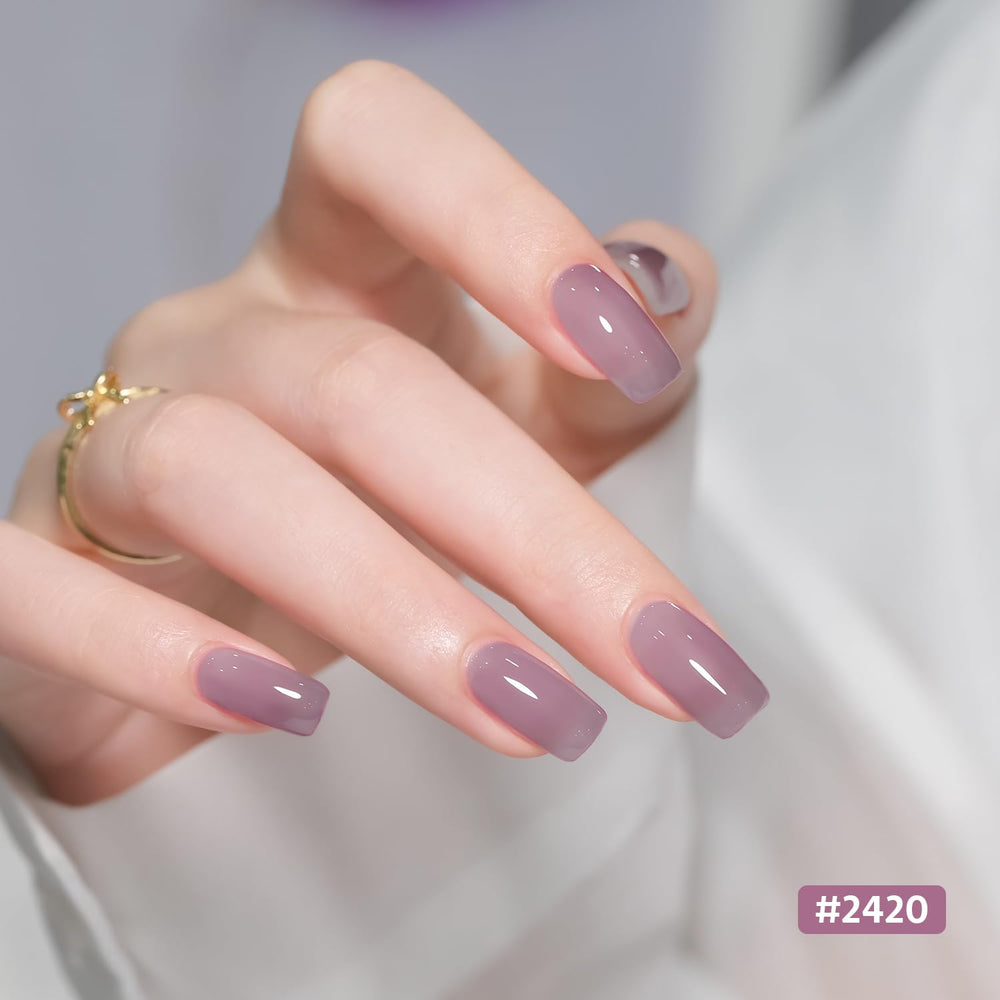 GAOY Mizzle purple gel polish swatch showing rich color for DIY nails