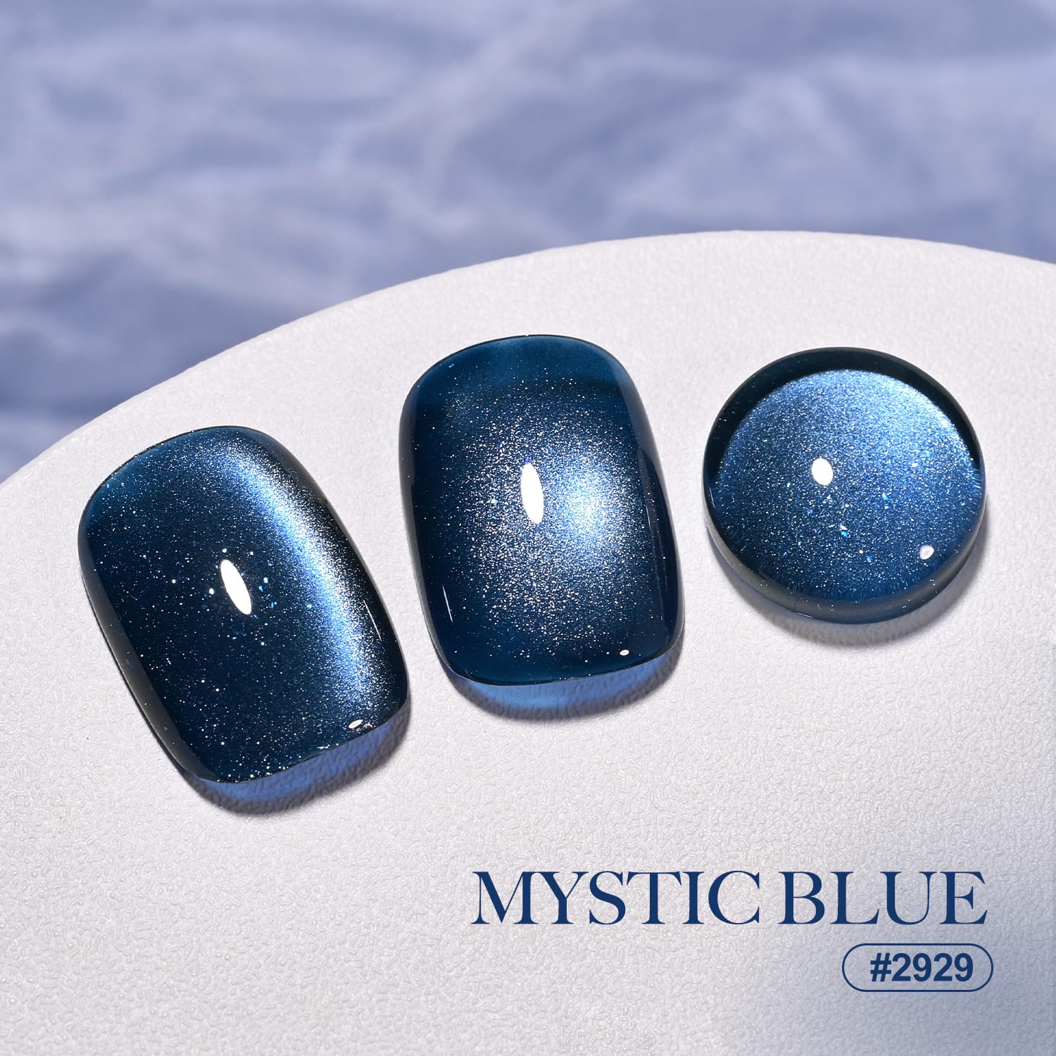 GAOY deep blue glitter holographic finish for standout nails