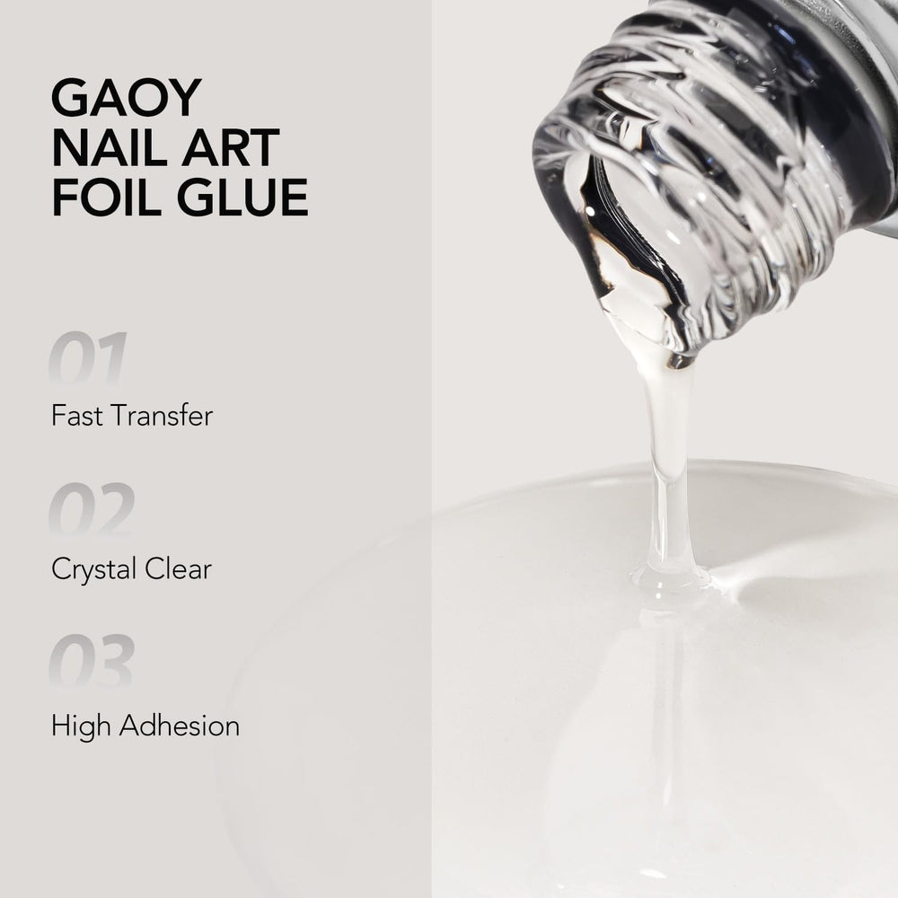 GAOY nail art foil design transfer demonstrating crisp pattern results.