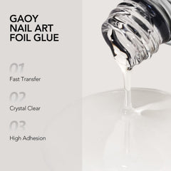 GAOY nail art foil design transfer demonstrating crisp pattern results.