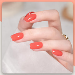 GAOY coral-orange gel color layers ideal for custom nail art at home.