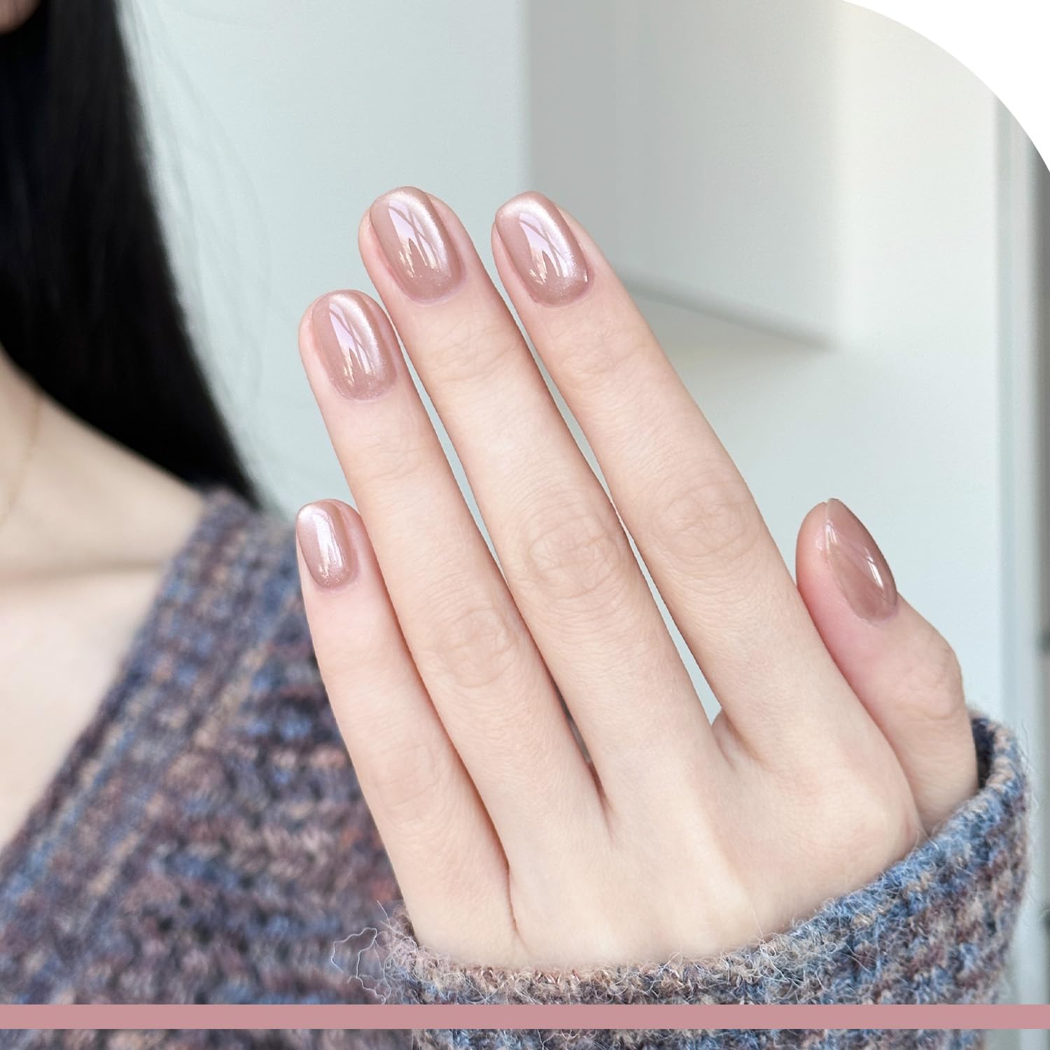 GAOY nail art shot showing day-to-night shimmer on nails.
