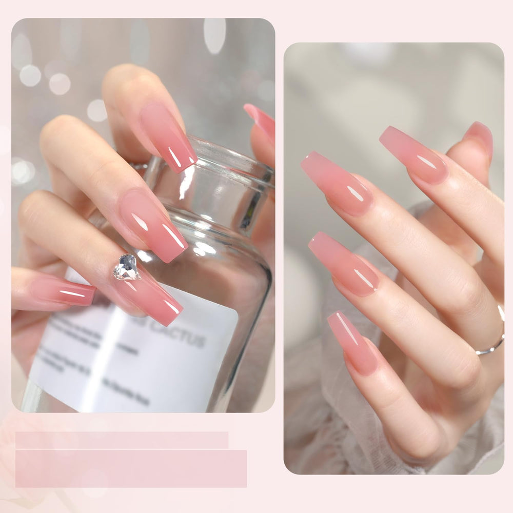 GAOY Nail extension application steps for quick builds.