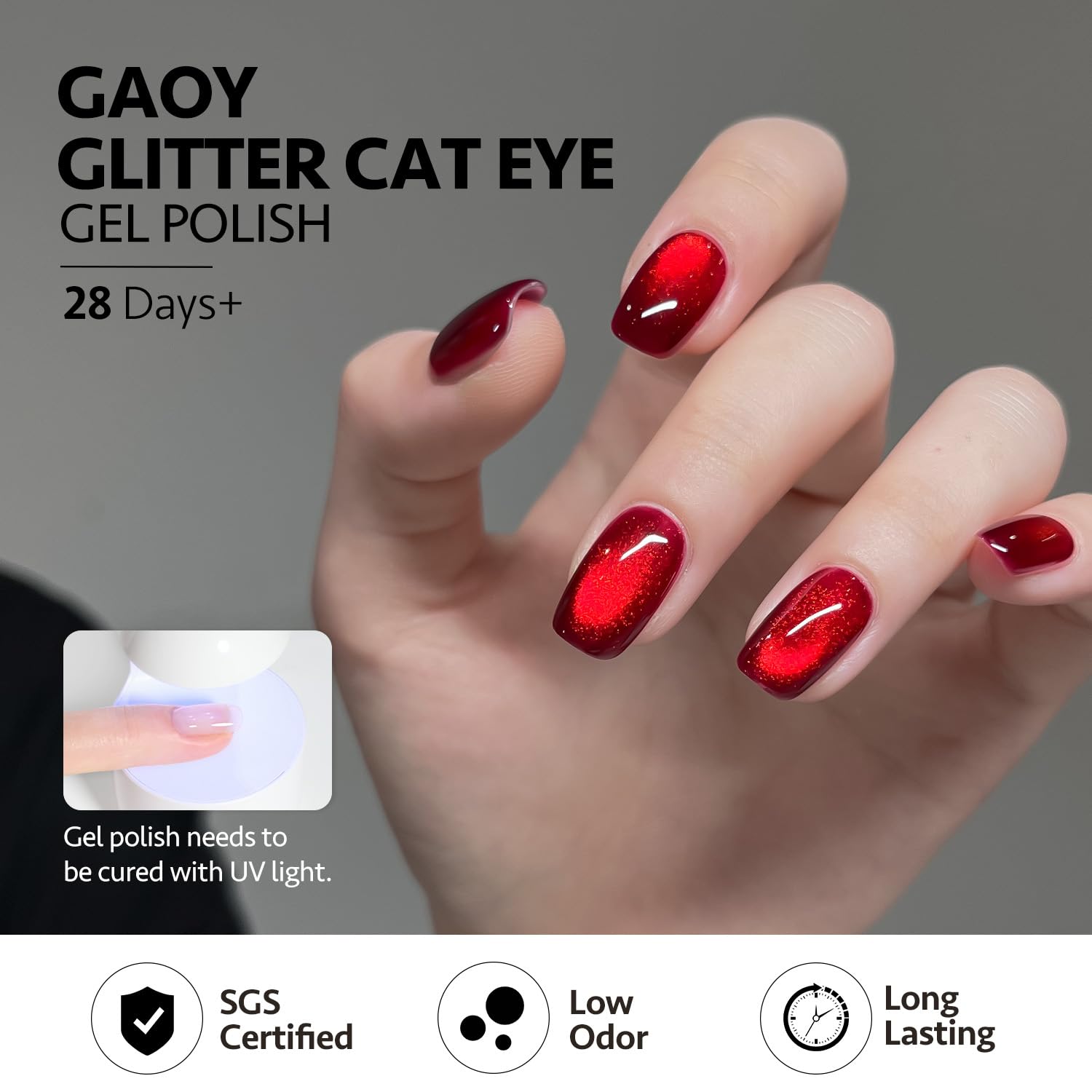 GAOY nail prep buff enhances wear with base coat.