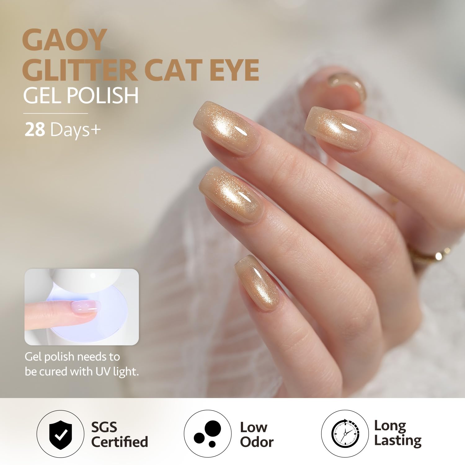 GAOY nail prep buff and base coat for improved adhesion.