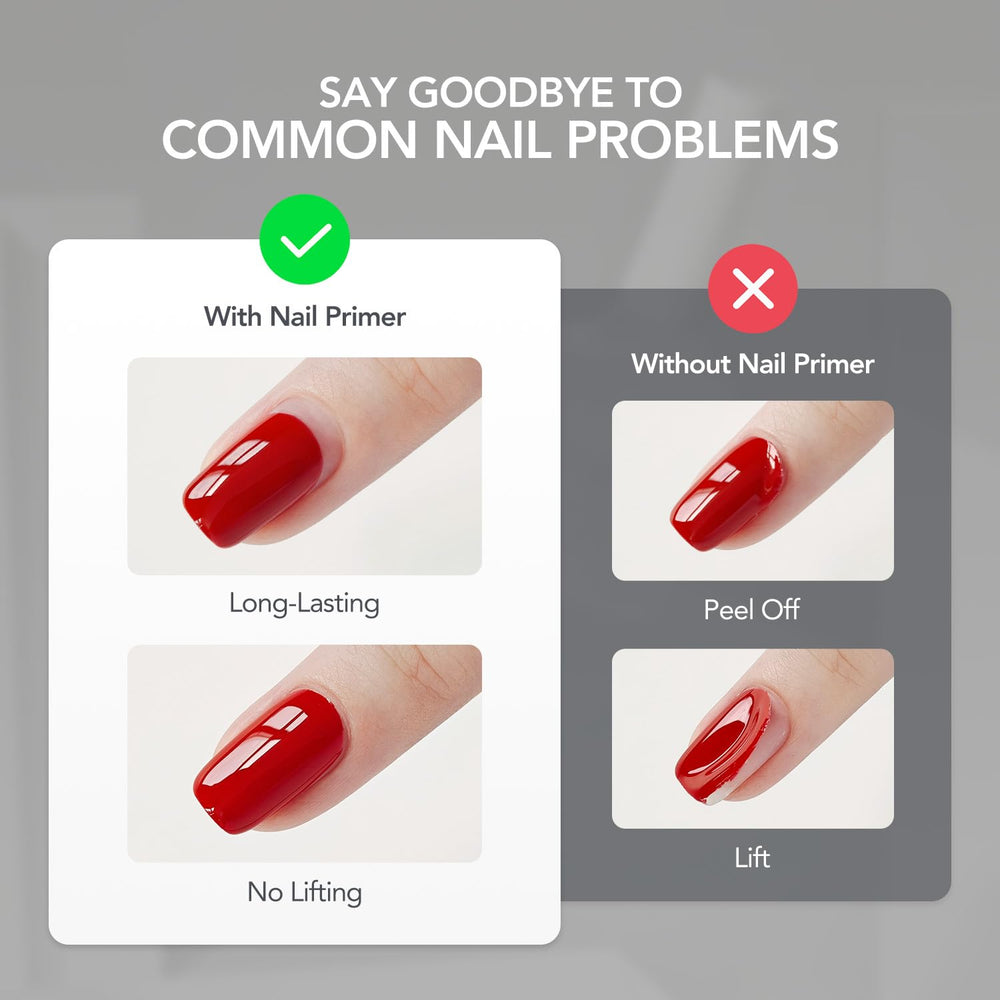 GAOY Nail Primer front view shows acid-free bottle design for safe use.