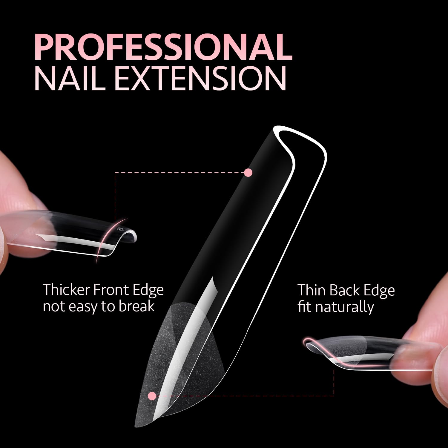 GAOY nail tips 12 sizes size guide—easy fit for every finger.