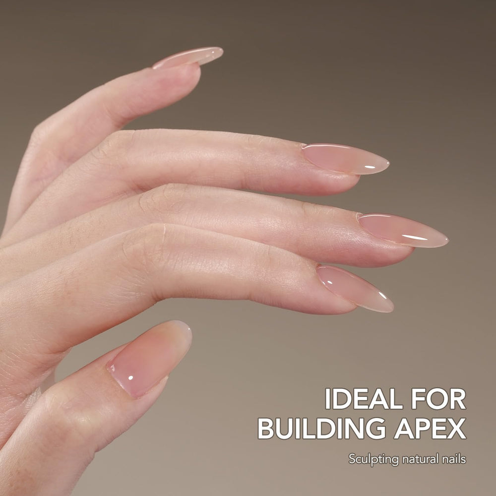 GAOY nails before and after with builder base for natural enhancement