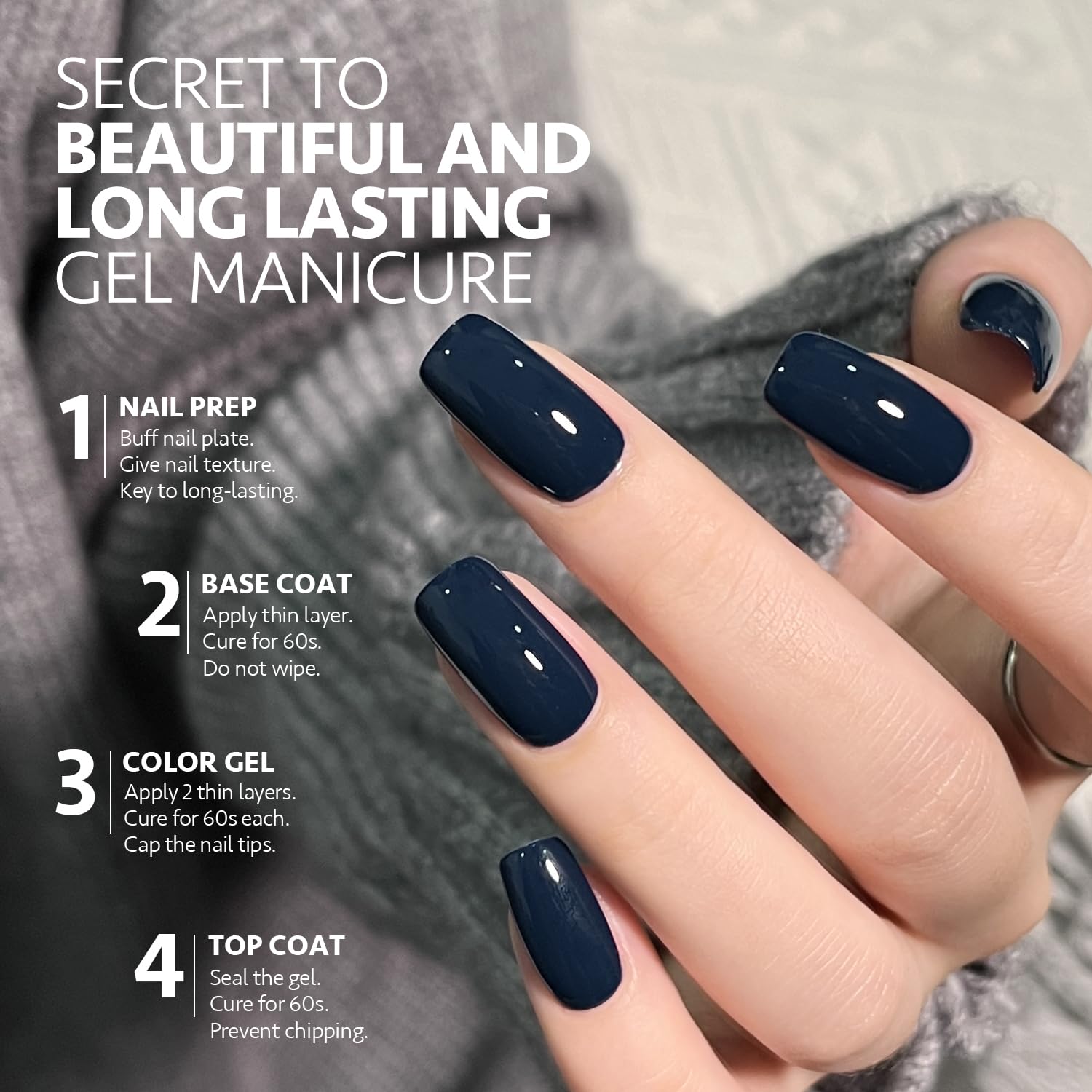 GAOY Navy blue gloss finish with a subtle shimmer.