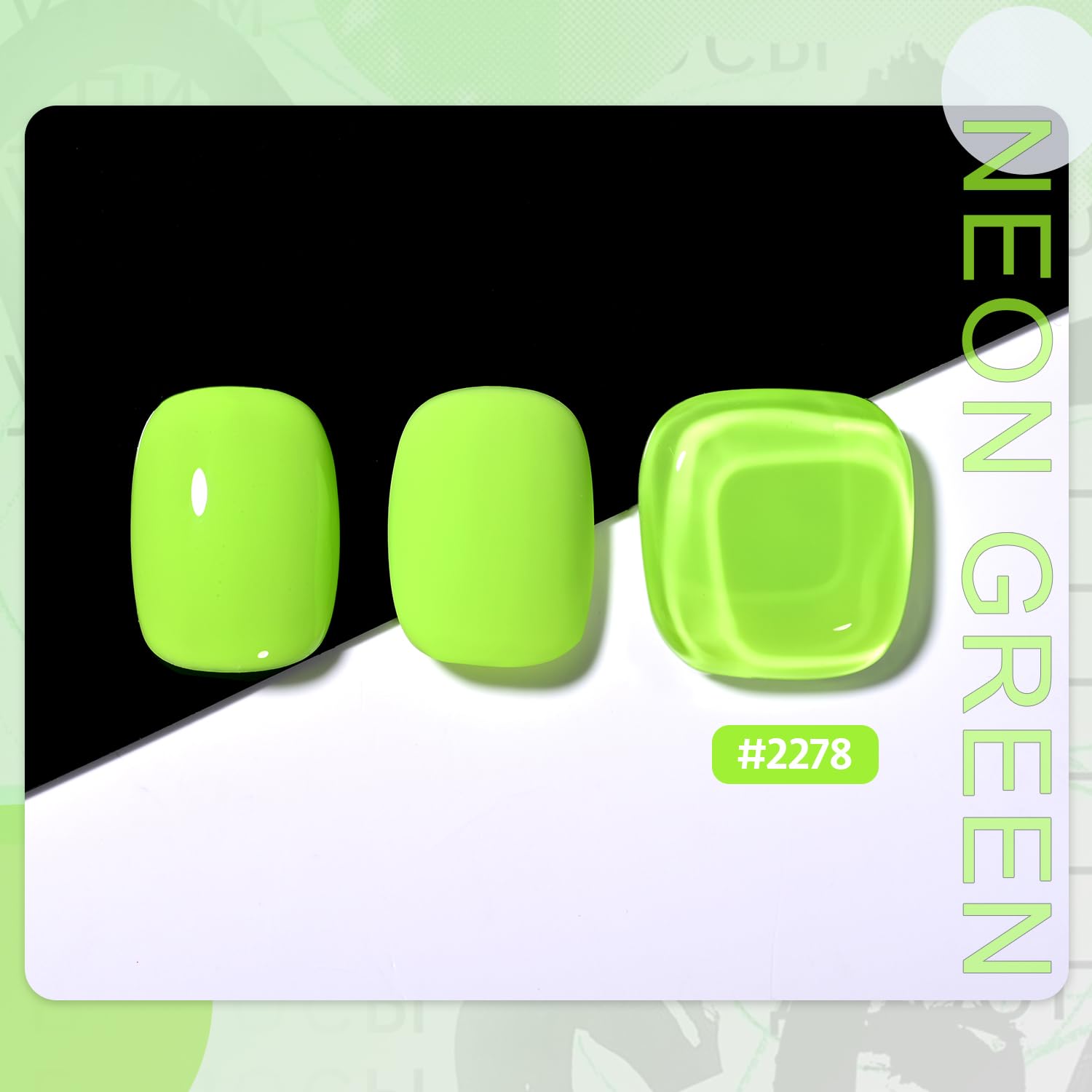 GAOY Neon Green Gel Nail Polish applied by hand; smooth two-layer coverage for DIY nails