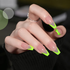 GAOY Neon Green Gel Nail Polish under UV LED lamp; quick 60-second cure