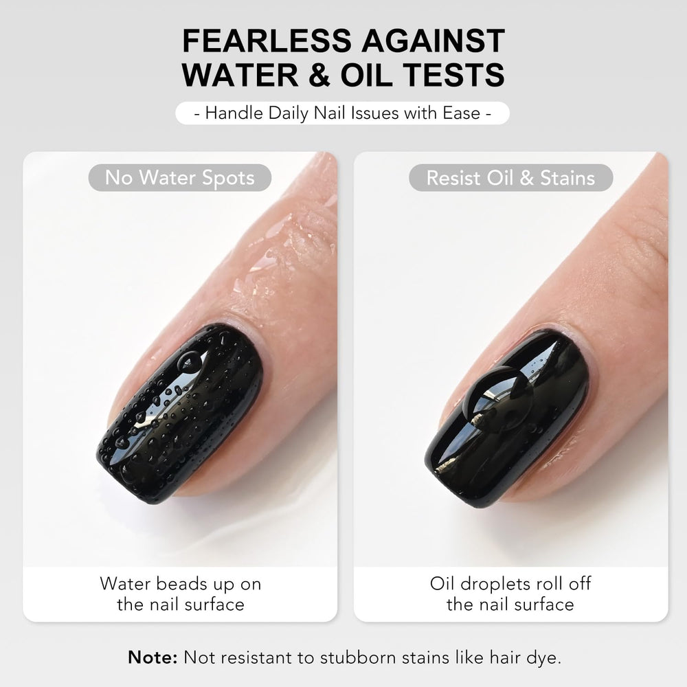 GAOY no-wipe clear finish top coat highlights quick, clean dry touch.